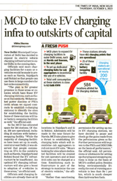 MCD to take EV charging infra to outskirts of Capital
